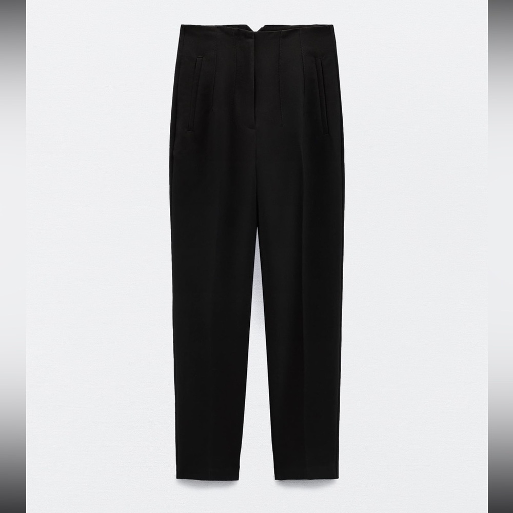 Zara High Waist Trousers in Black